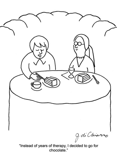 "Instead of years of therapy, I decided to go for chocolate."