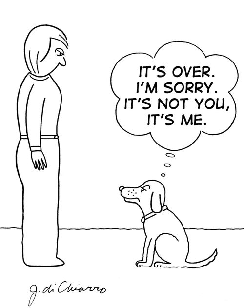 "It's over. I'm sorry. It's not you, it's me."