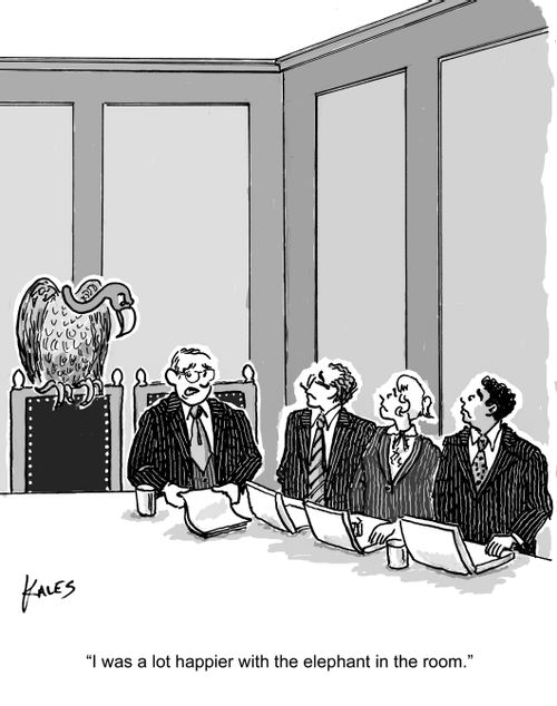 "I was a lot happier with the elephant in the room."