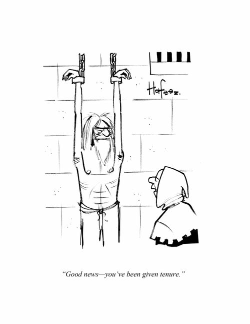 "Good news - you've been given tenure."