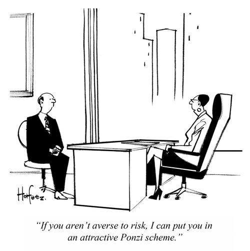 "If you aren't adverse to risk, I can put you in an attractive Ponzi scheme."
