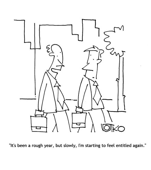 "It's been a rough year, but slowly, I'm starting to feel entitled again."