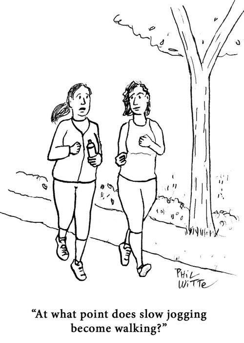 "At what point does slow jogging become walking?"