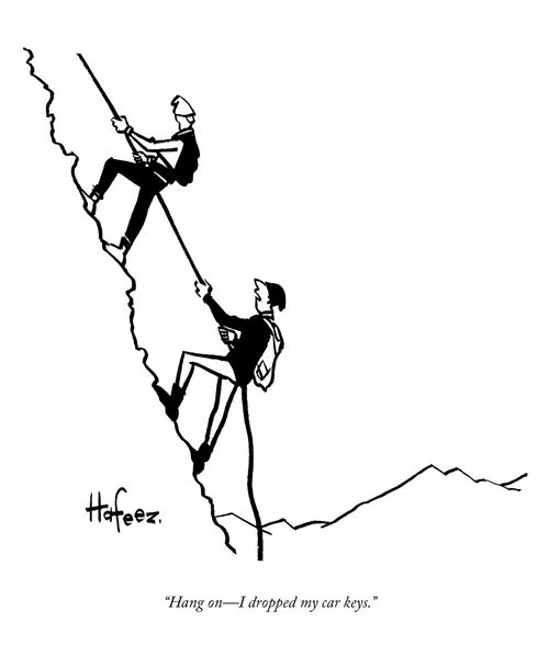 "Hang on—I dropped my car keys."
