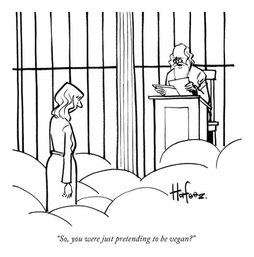 "So, you were just pretending to be vegan?"