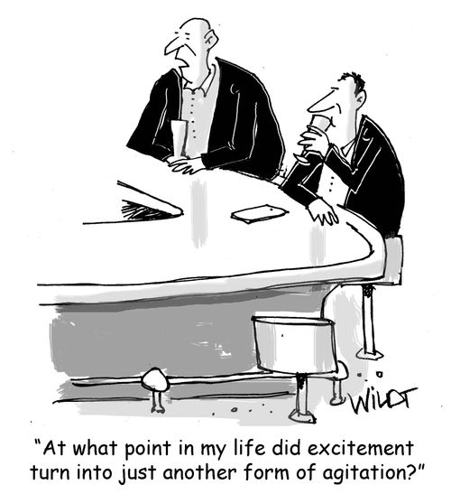"At what point in my life did excitement turn into just another form of agitation?"